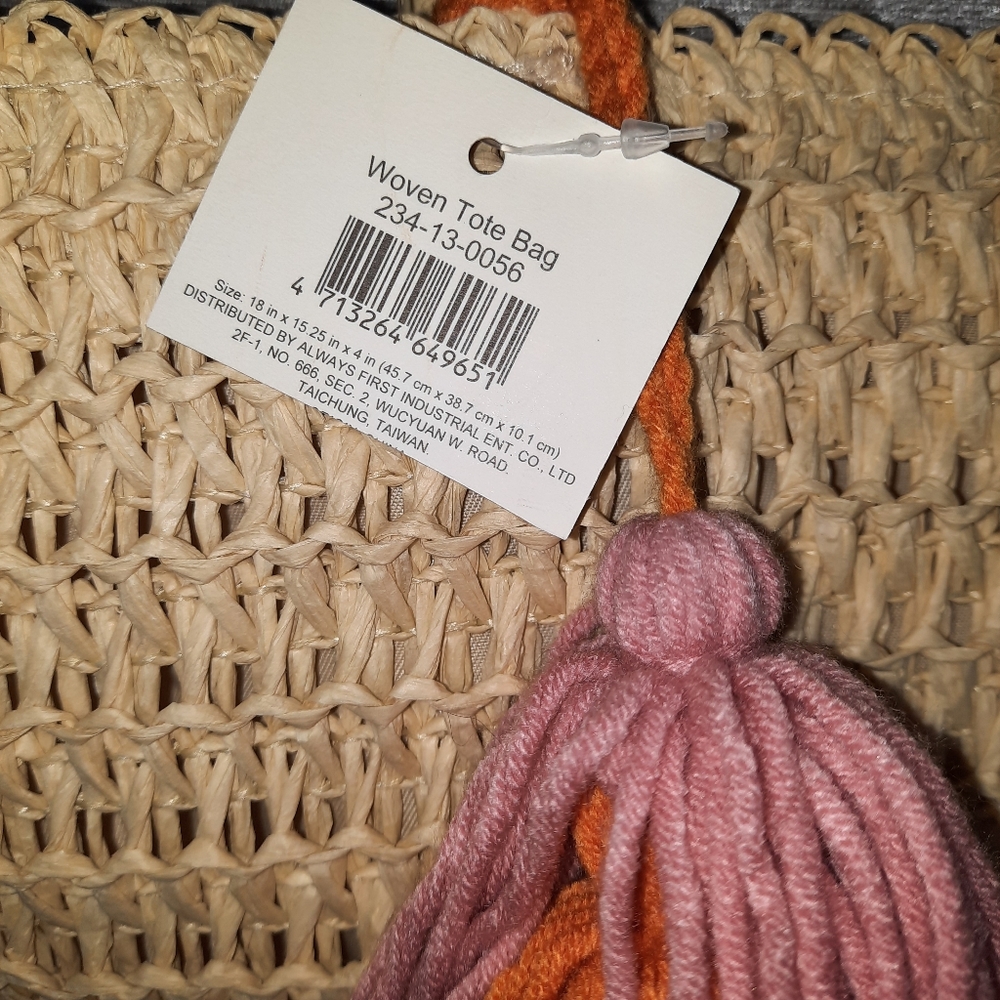 Crochet Woven Straw NWT Open Tote - Picture 8 of 9